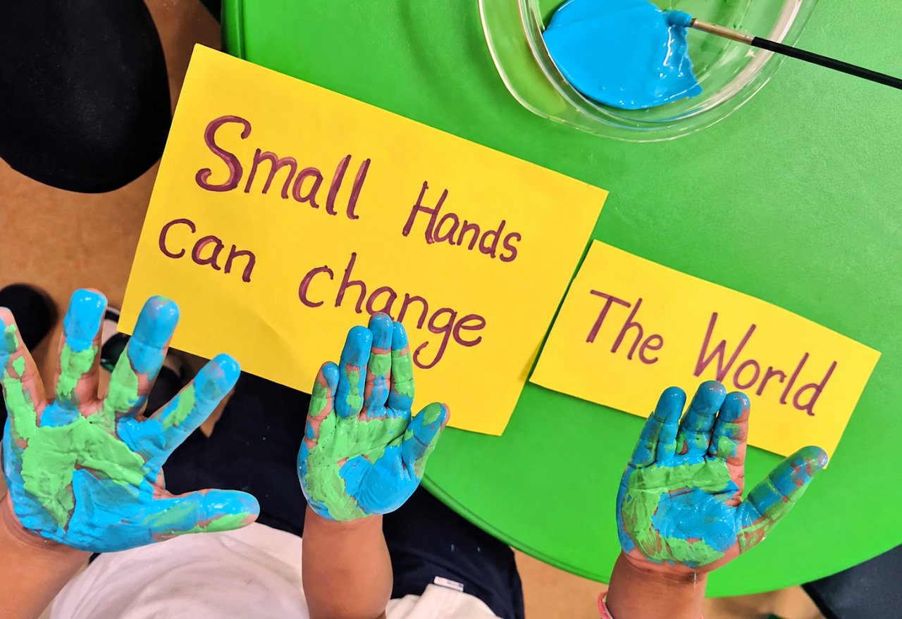 Painted little hands: Small hands can change the world